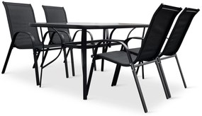 Noela Záhradný jedálenský set Klaudia transparentný + 4x kovová stolička Ramada