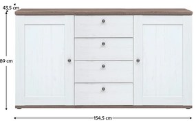 Komoda TEINA 2D4S, borovica canyon