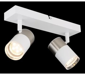 Globo 57851-2 - Bodové svietidlo BRISBON 2xGU10/25W/230V biela/chróm