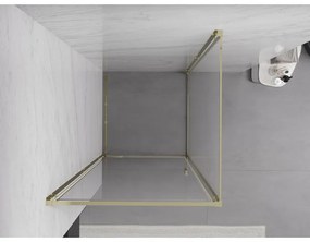 Mexen Exo, výklopný sprchový kút 80 x 80 cm, číre sklo, zlatá, 817-080-080-50-00