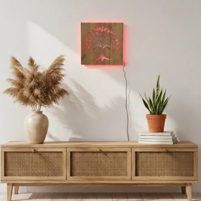 Podsvietený drevený obraz „Strom života led | SENTOP LED0564