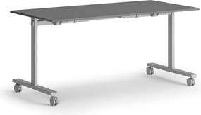 Mobilný stôl MATCH, 160x80 cm, sivá podnož, grafit