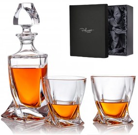 Dekorant Crystalite Bohemia whisky set Quadro v darčekovom saténovom balení 1+2