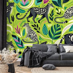 Tapeta leopardy v tropickej džungli