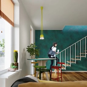 Luster na lanku DIEGO 5xE27/60W/230V žltá