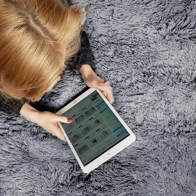 Plyšový detský koberec MAX - ŠEDÝ