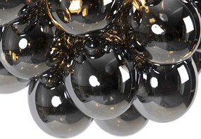 Inteligentné závesné svietidlo čierne s dymovým sklom 8-svetiel okrúhle vrátane 8 Wifi G9 - Uvas