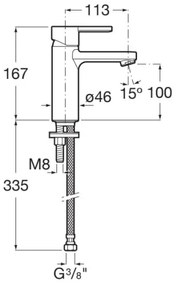 Roca A5A3A96CN0 - Umyvadlová batéria NAIA 16,7 cm titanovo čierna