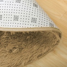 Protišmykový koberec SHAGGY karamelový kruh