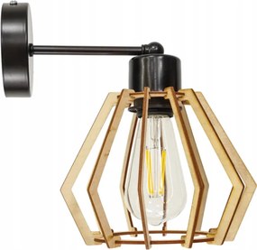 BERGE Nástenná lampa - kinkiet - E27 - DIAMANT - čierna