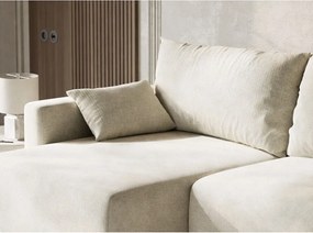 Krémovobiela ženilková rozkladacia/s úložným priestorom rohová pohovka (ľavý roh/s leňoškou) Leon – Maison de Rêve