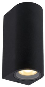 Lucide 69801/02/30 - Vonkajšie nástenné svietidlo ZARO 2xGU10/35W/230V IP44 čierna
