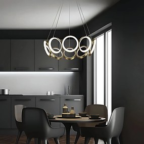 Toolight Toolight, LED závesné svietidlo 80cm, 70W, 4000K, 3269lm, APP1800-CP, zlatá matná, OSW-09667