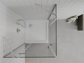 Mexen Roma Duo, sprchovací kút 70 (dvere) x 70 (dvere) cm, 6mm číre sklo, chrómový profil + slim sprchová vanička 5cm biela + chrómový sifón, 854-070-070-01-02-4010