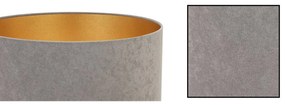 Závesné svietidlo Mediolan, 1x šedé/zlaté textilné tienidlo, (fi 40cm)