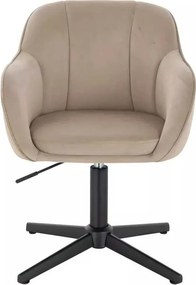 LuxuryForm DESIGN Stolička AVOLA VELUR na čiernom kríži - latte