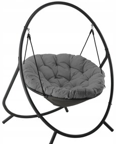 Luxusné závesné kreslo PATIO s vankúšom Sivé vankúše