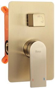 Rea Verso, podomietková sprchová sada + krabicový montážny systém, zlatá matná, REA-P9150