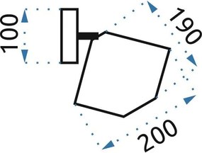 Toolight - Nástenná lampa 1xE27 392180, ružové zlato-čierna, OSW-08559