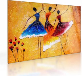 Sklenený obraz - Olejomaľba, baletky (70x50 cm)