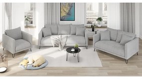 Svetlosivé ženilkové kreslo Freya – Ropez