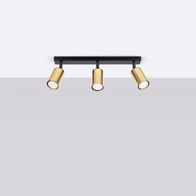 Sollux SL.1384 - Bodové svietidlo WINX 3xGU10/10W/230V čierna/zlatá