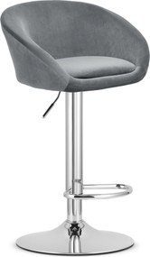 Barová stolička EAST sivý zamat / čierna podnož