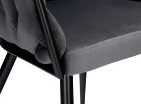 Jedálenská stolička COFTON zamatová, čierna / grafitová