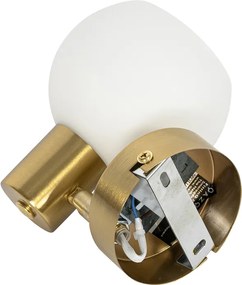 Bodové svetlo v štýle Art Deco zlaté s opálovým sklom nastaviteľné - Anouk