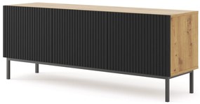 TV skrinka/stolík 3D 150 Rowanna (dub artisan + čierna). Akcia -19%. Vlastná spoľahlivá doprava až k Vám domov. 1125013