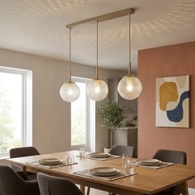 Brilagi - Závesný luster na lanku STELLA 3xE27/60W/230V béžová/zlatá