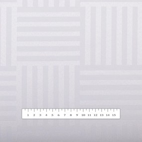 Biante Dekoračný behúň na stôl Monako PM-124 Pruhovaná šachovnica biela 35x180 cm