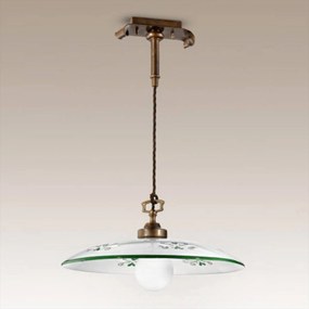 Závesná lampa Bassano, 1-plameňová, zelené detaily