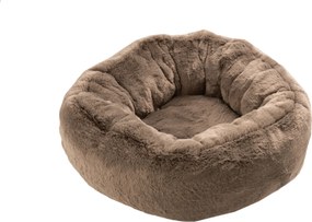 Taupe chlpatý guľatý pelech pre mačičku Rondo - Ø 50 * 19 cm