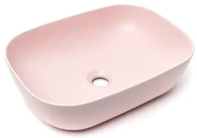 Umývadlo na dosku SAT Infinitio 45,5x32,5 cm růžová mat bez prepadu SATINF4532PM