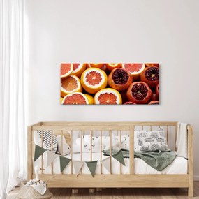 Obraz pomarančov a granátových jabĺk (120x50 cm)