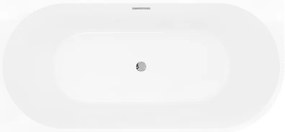 Mexen Silo, rohová voľne stojaca ryhovaná vaňa, ľavá, 150 x 75 cm, biela lesklá, 52891507500L-SS