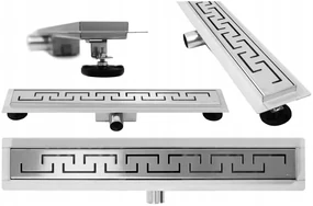 Rea Lineárny nerezový odtokový žľab 100 cm vzor Greek, REA-G0405