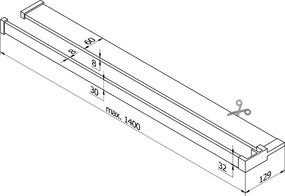 Mexen príslušenstvo, polička/držiak na uteráky pre sprchovú zástenu (max 140cm), ružové zlato, 800-02-60