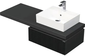 Skrinka do kúpeľne s umývadlom Intedoor DESK 3D čierna matná 130,5 x 44,4 x 50,2 cm DE 54 3D 130 P STORM 1Z A9276