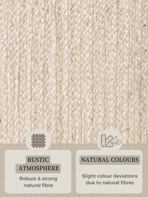Hanse Home, Kusový koberec Jute Braided 106007 Ivory ovál, 160x230 ovál, béžová, chodba / predsieň