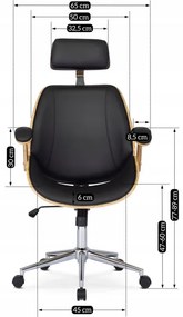 Vintino kancelárska otočná stolička ARTUR drevo dub, čierna ekokoža - vintino.sk