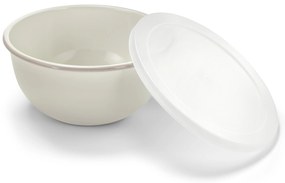 Smaltovaná misa s vekom na servírovanie a prípravu pokrmov