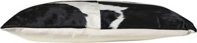 Bielo-čierny kožený vankúš s výrazným stehom Stitch Cow - 45*60*15 cm