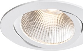 Sada 6 zapustených bodových svetiel biela 9,5 cm vrátane LED 1300 lm stmievateľné IP23 - Gaius