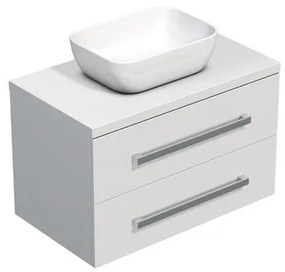 Kúpeľňová skrinka s doskou SAT Cube Way 80x53x46 cm biely lesk CUBE46803BI45, 1 ks