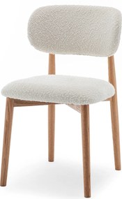 Jedálenská stolička Amalfi bouclé ecru/dub prírodný olejovaný