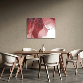 Sklenený obraz - Červená abstraktná kvetina N⁰1 (70x50 cm)
