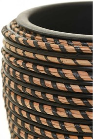 Interiérový kvetináč MASTELLO, ratan, 24x24 cm, natur/čierna