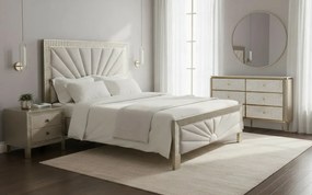 Komoda Stilig 160 cm slonovinová/zlatá